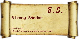 Bizony Sándor névjegykártya